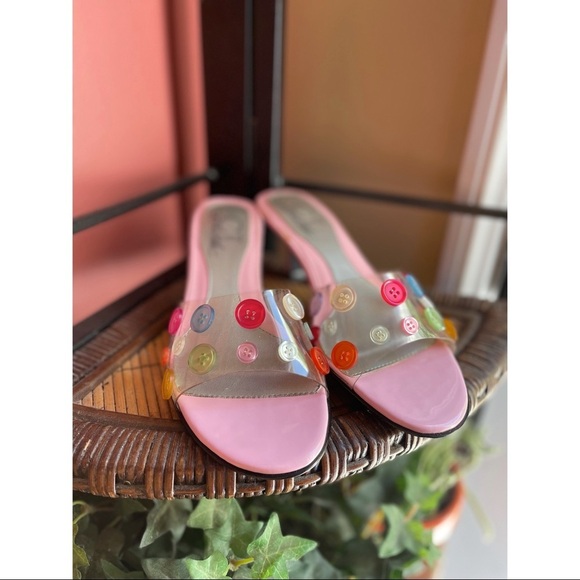 ‼️SOLD‼️VINTAGE Chinese Laundry pink button kitty heelssz6 - Picture 2 of 8